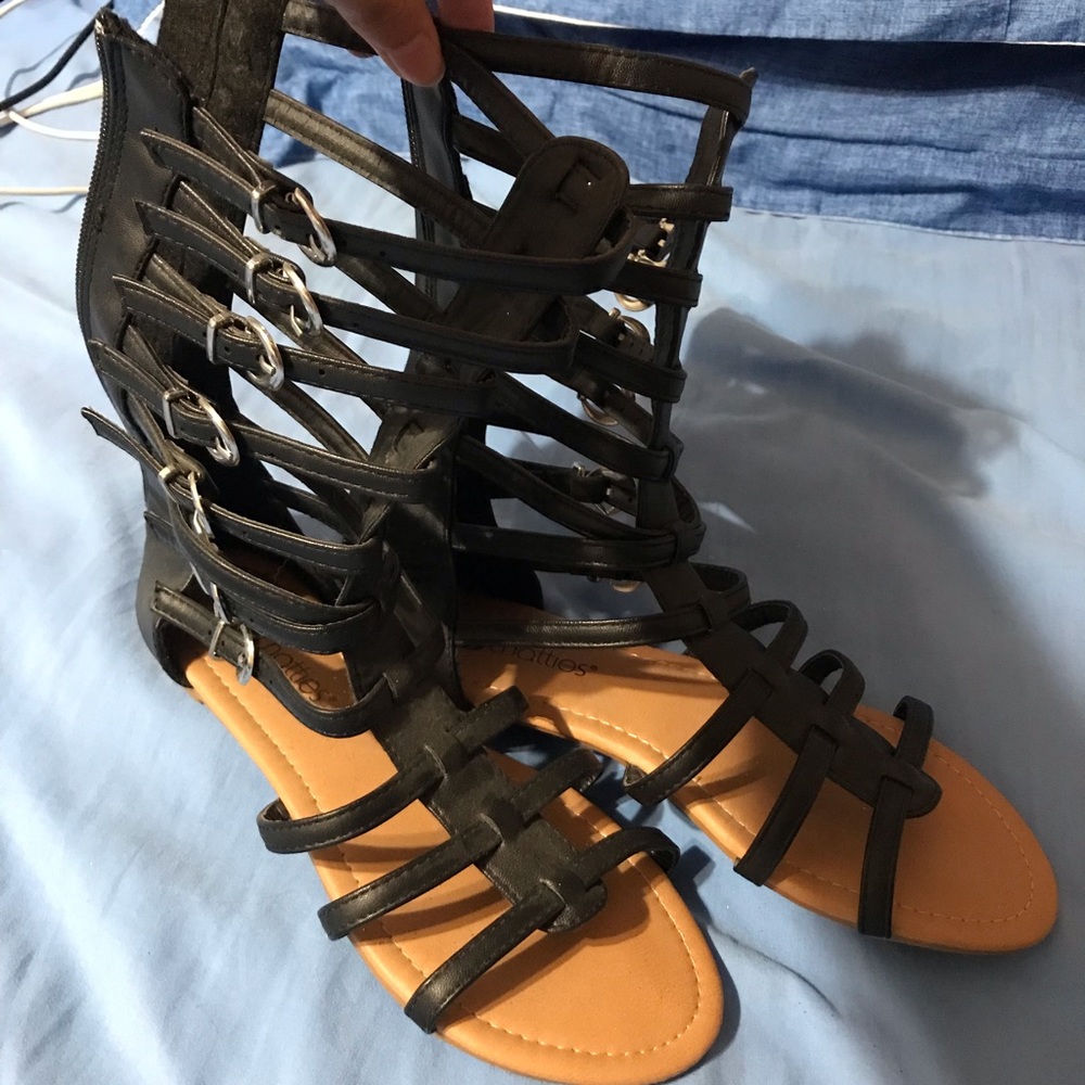 Black gladiator sandals